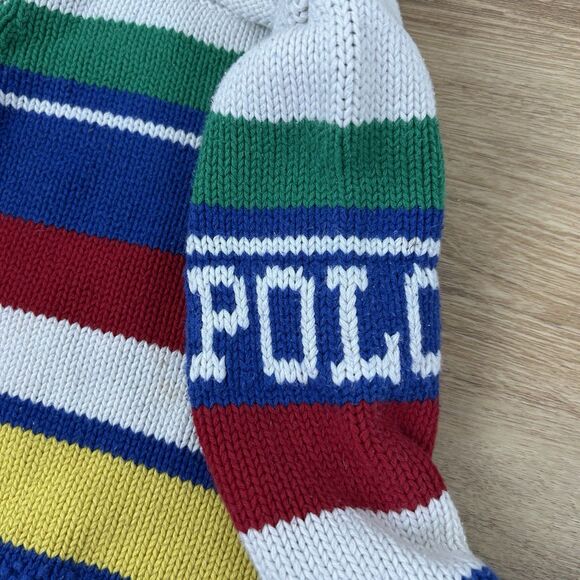 Vintage Polo Ralph Lauren Knit Striped Crewneck Sweater Boy’s 3T Pullover - Picture 4 of 5